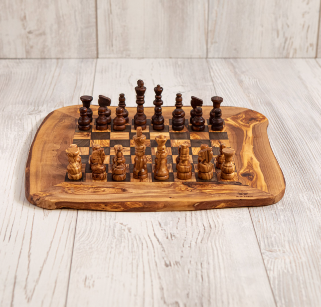 Complete rustic chessboard cm 38x38x2