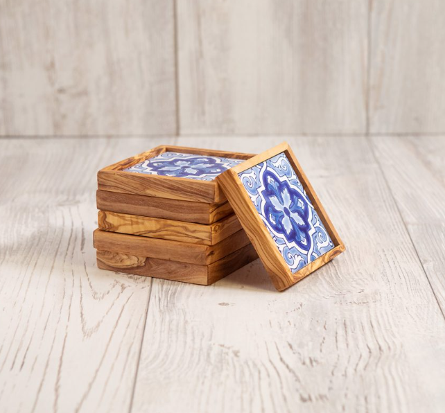 Set of 6 ceramic coasters