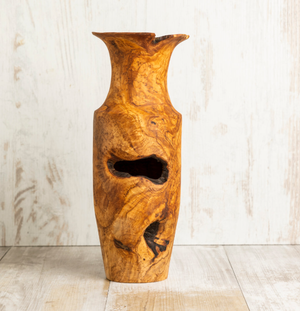 Olive wood vase 35cm